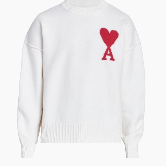 AMI Embroidered Wool Sweater